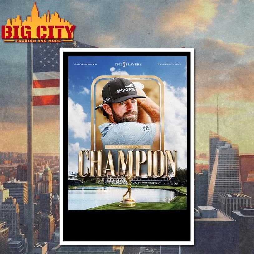 Celebrates Cameron Young Champions The Players 2026 Poster Shirt