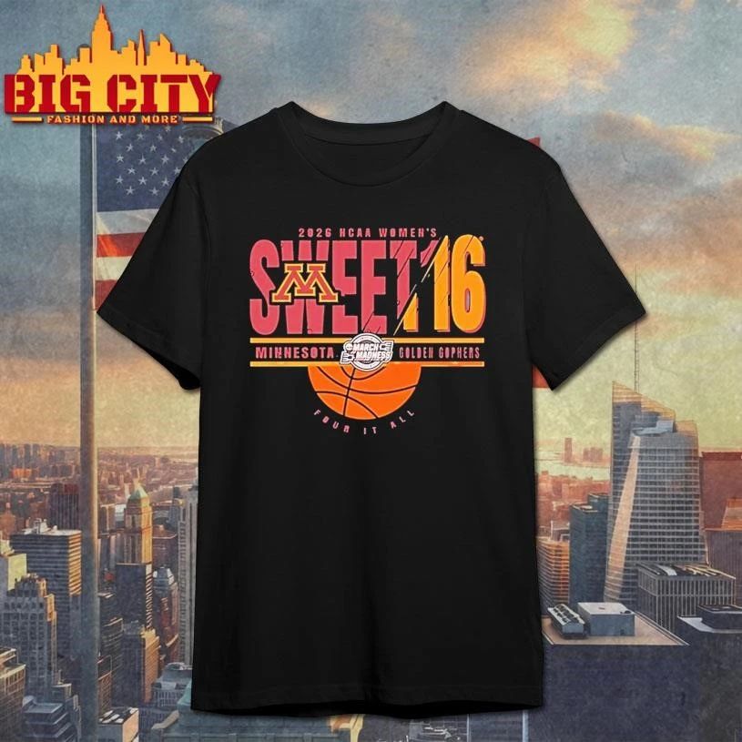 Minnesota Golden Gophers Sweet 16 2026 Womens March Madness College Shirt