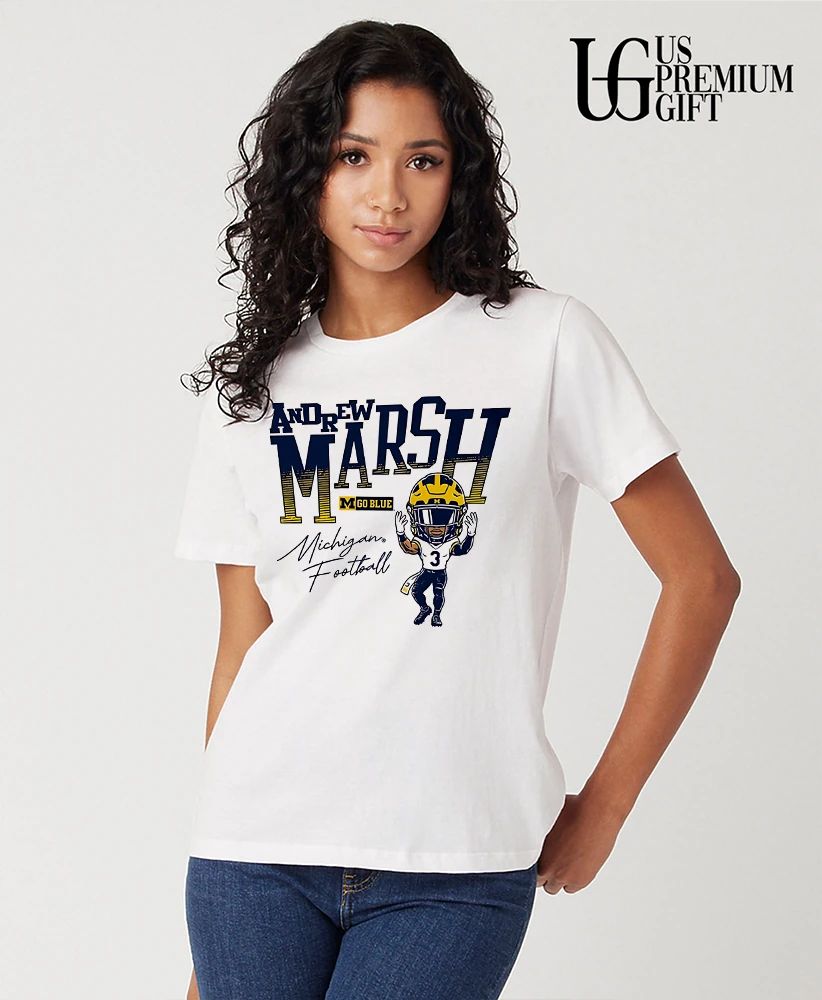 Andrew Marsh Michigan Wolverines football Go Blue 3 Player shirt