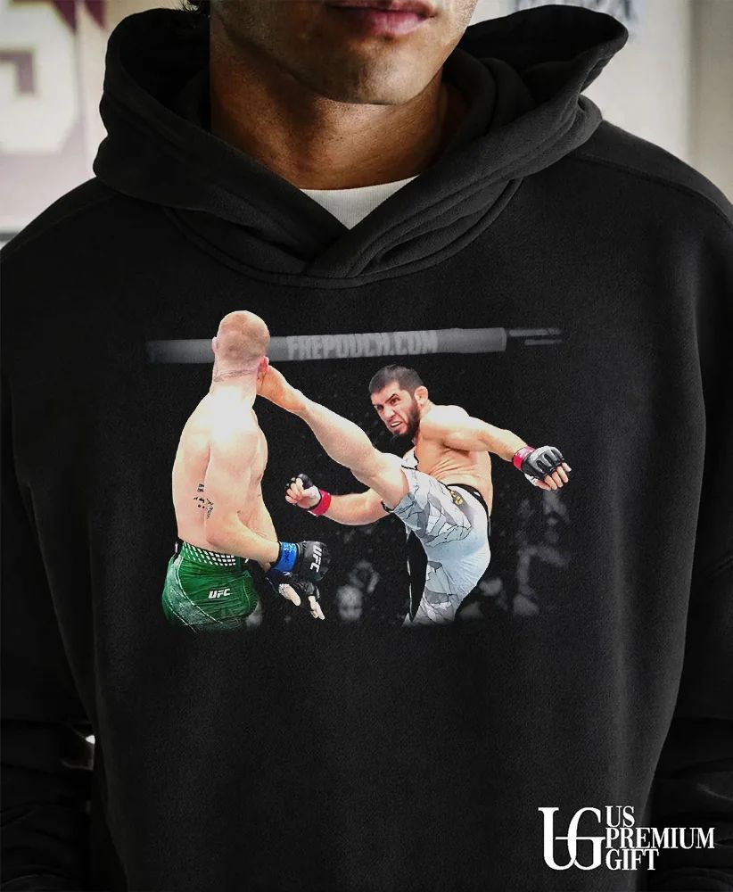 Islam Makhachev head kick Ian Machado Garry photo shirt