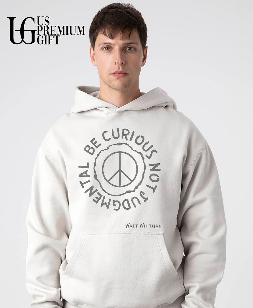 Walt Whitman Be Curious Not Judgmental peace symbol shirt