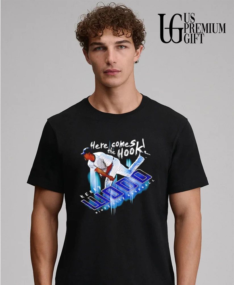 Here Comes The Hook Windy City Baseball Kerry Wood Pitcher Throwing Ball shirt