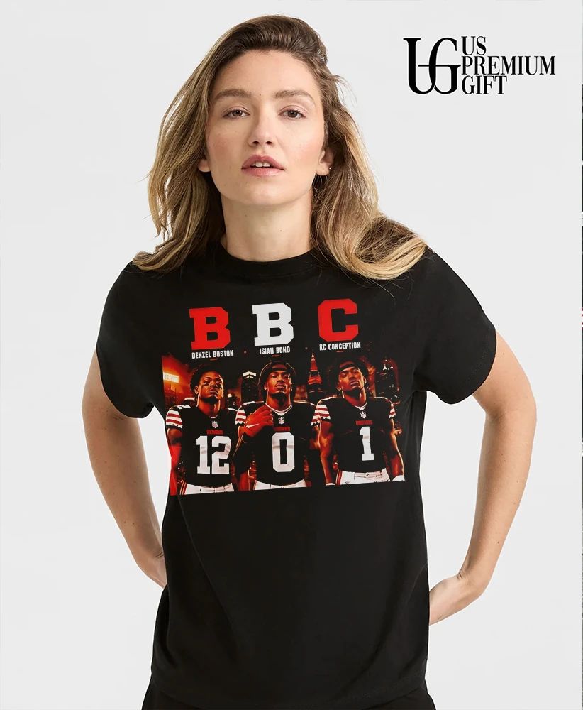 Denzel Boston Isiah Bond and KC Conception Cleveland Browns BBC shirt