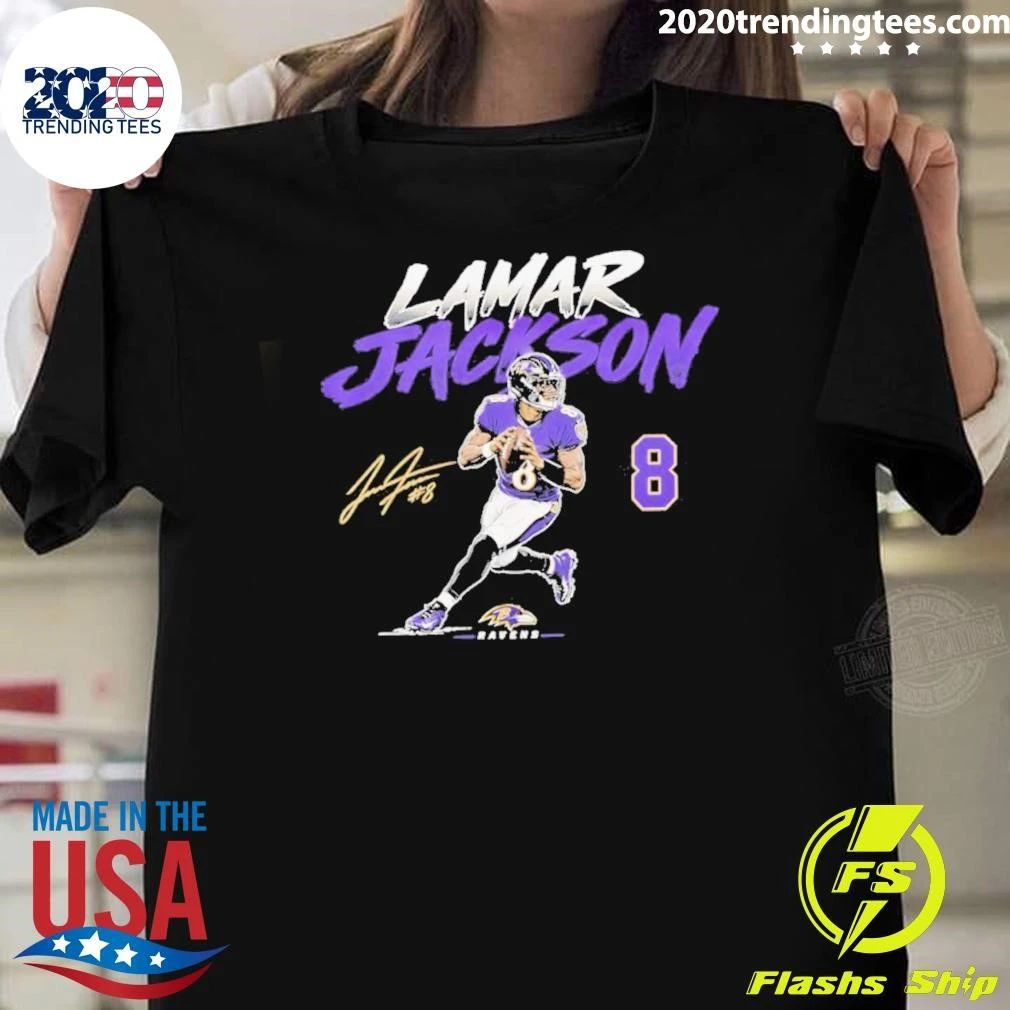 Lamar Jackson 8 Baltimore Ravens 2026 Signature Shirt