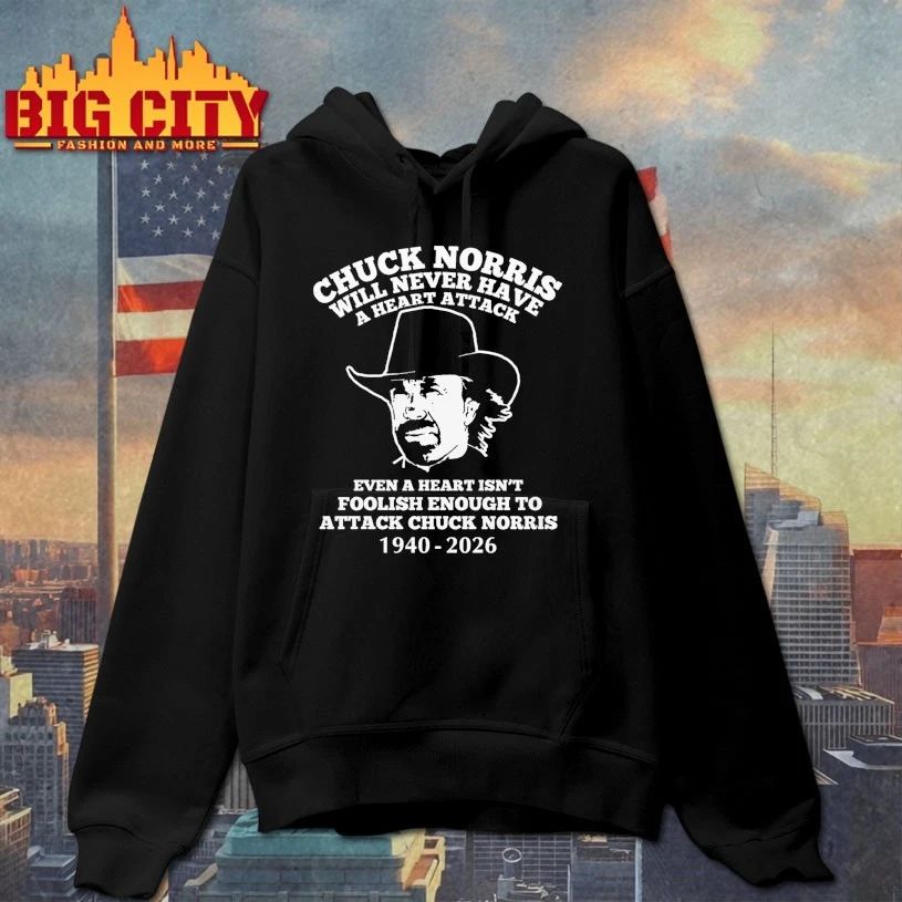 Chuck Norris will never have a heart attack even a heart isn’t foolish enough to attack Chuck Norris 1940-2026 shirt