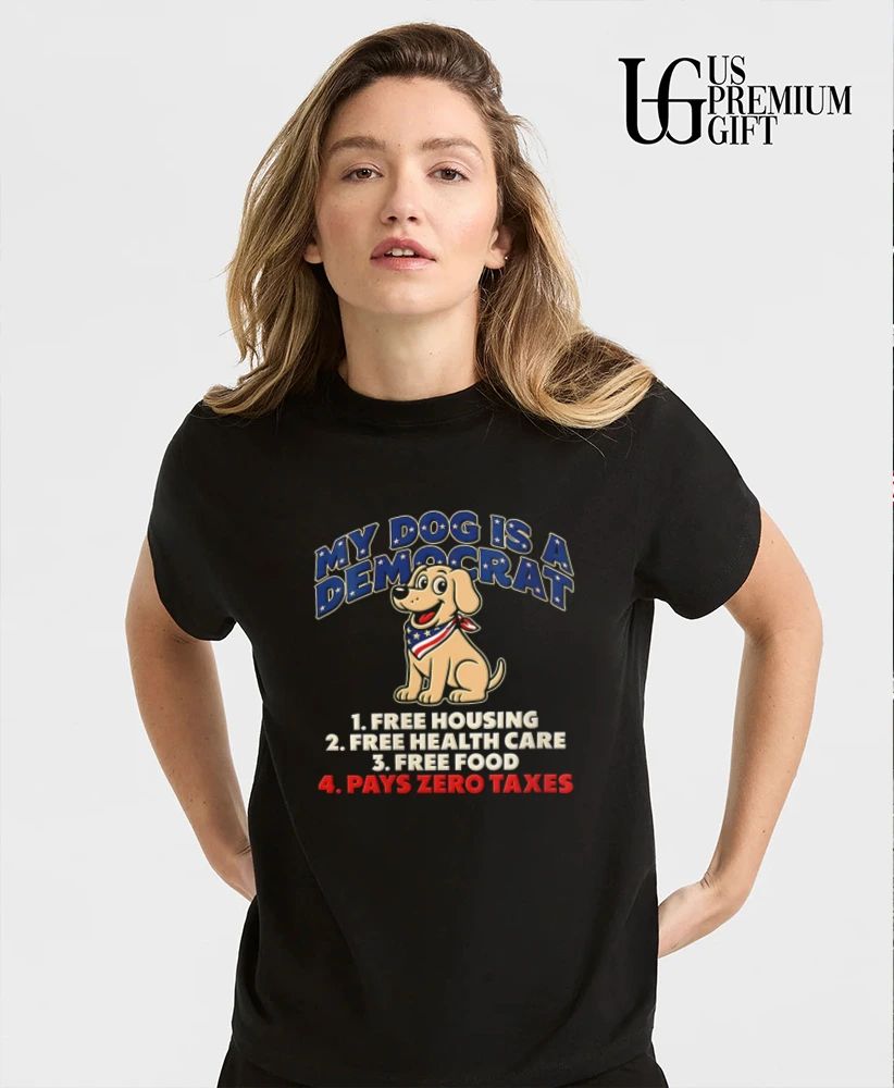 My Dog is a Democrat Yellow Labrador Humor shirt