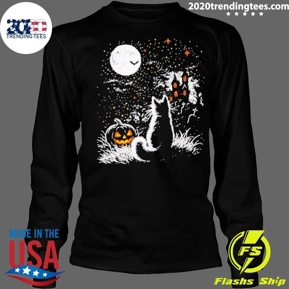 Black Cat Moon Pumpkin Halloween 2026 shirt