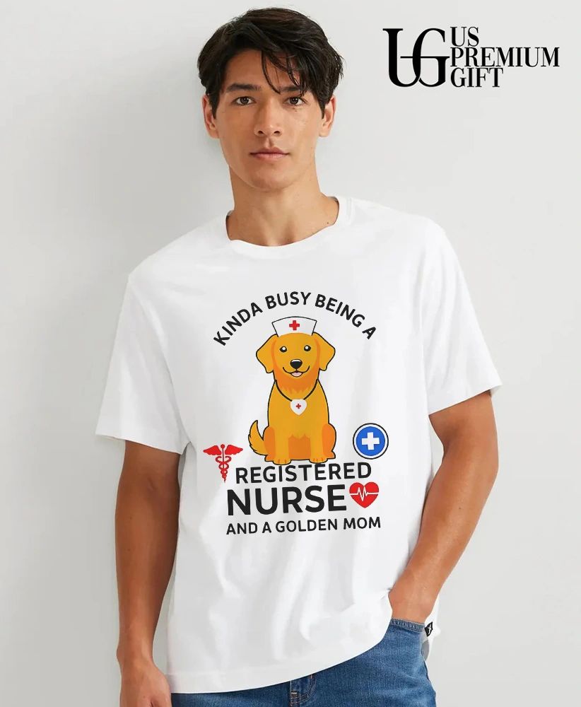 Registered Nurse Dog Proud Nurse Mom Golden Retriever shirt