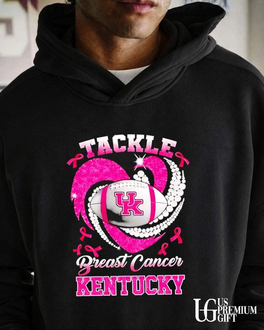 Kentucky Wildcats UK tackle breast cancer football shirt
