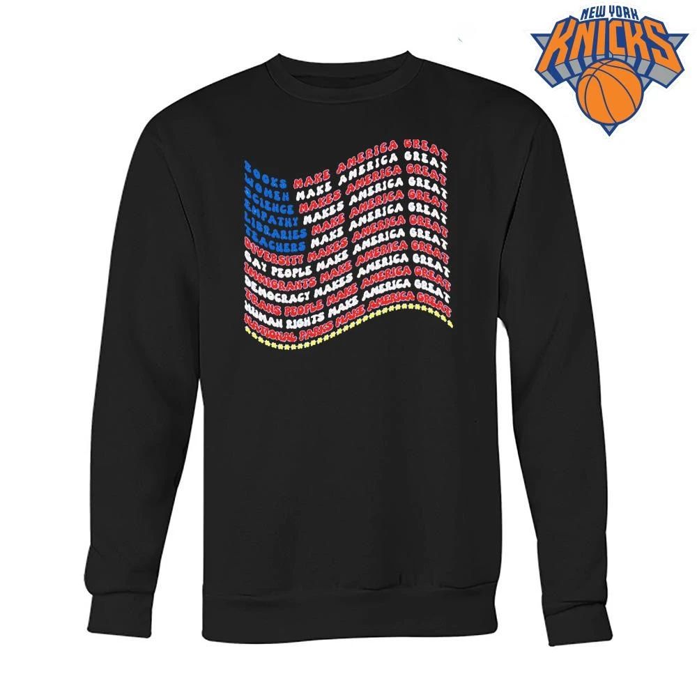 Books Women Science Empathy Diversity Make America Great Liberal Wavy Text Retro shirt