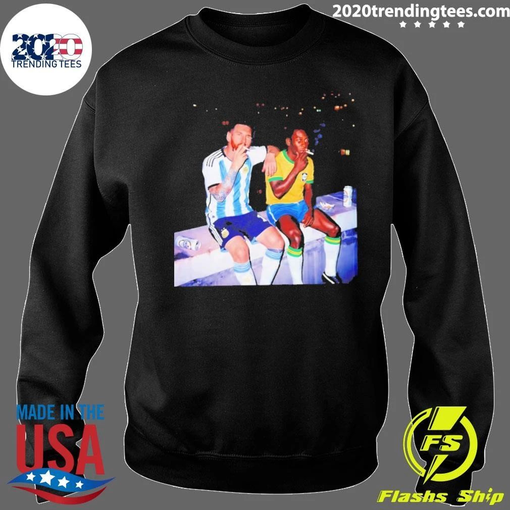 Messi And Pelé Legends Smoking Skyline Shirt