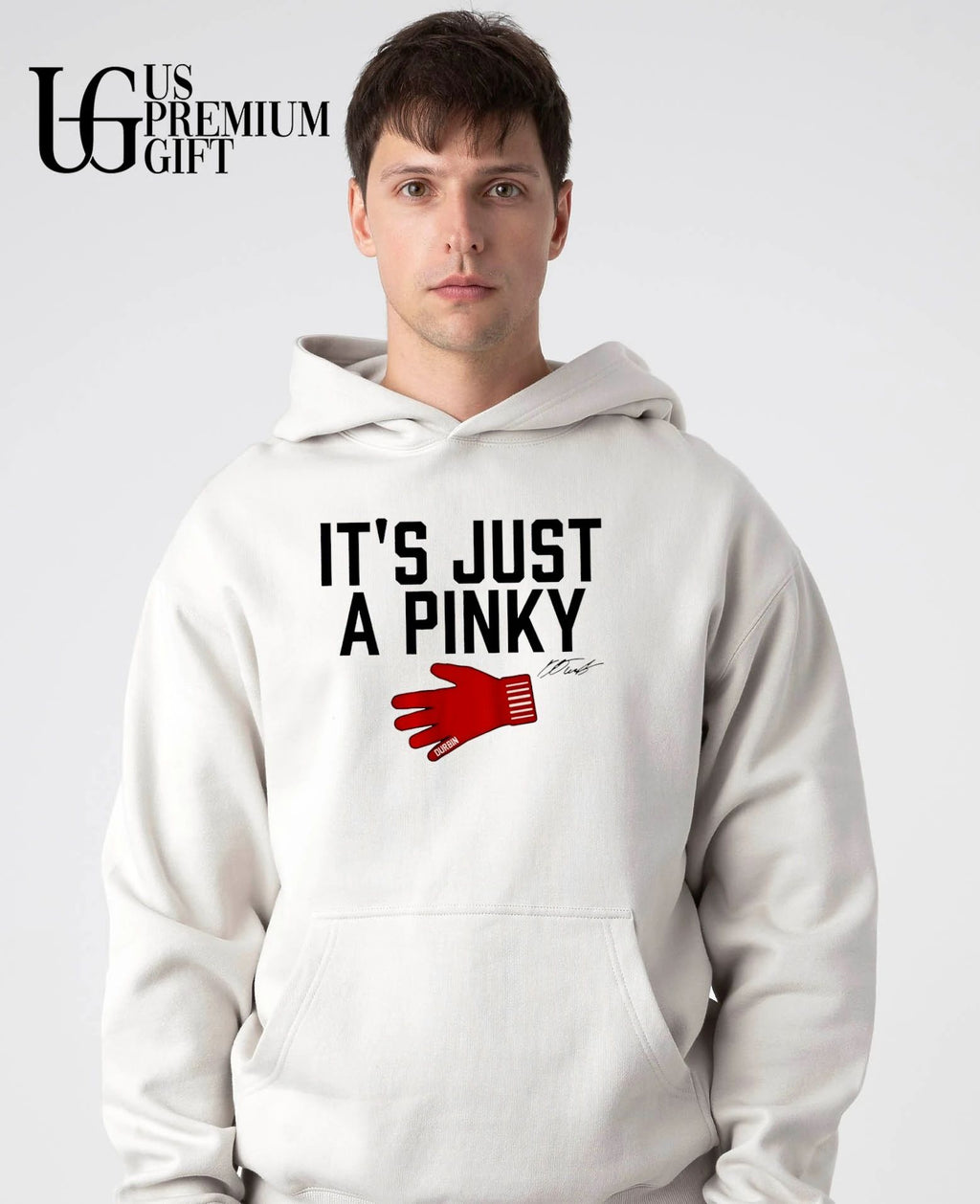 It’s just a pinky Caleb Durbin Boston Red Sox foam finger signature shirt