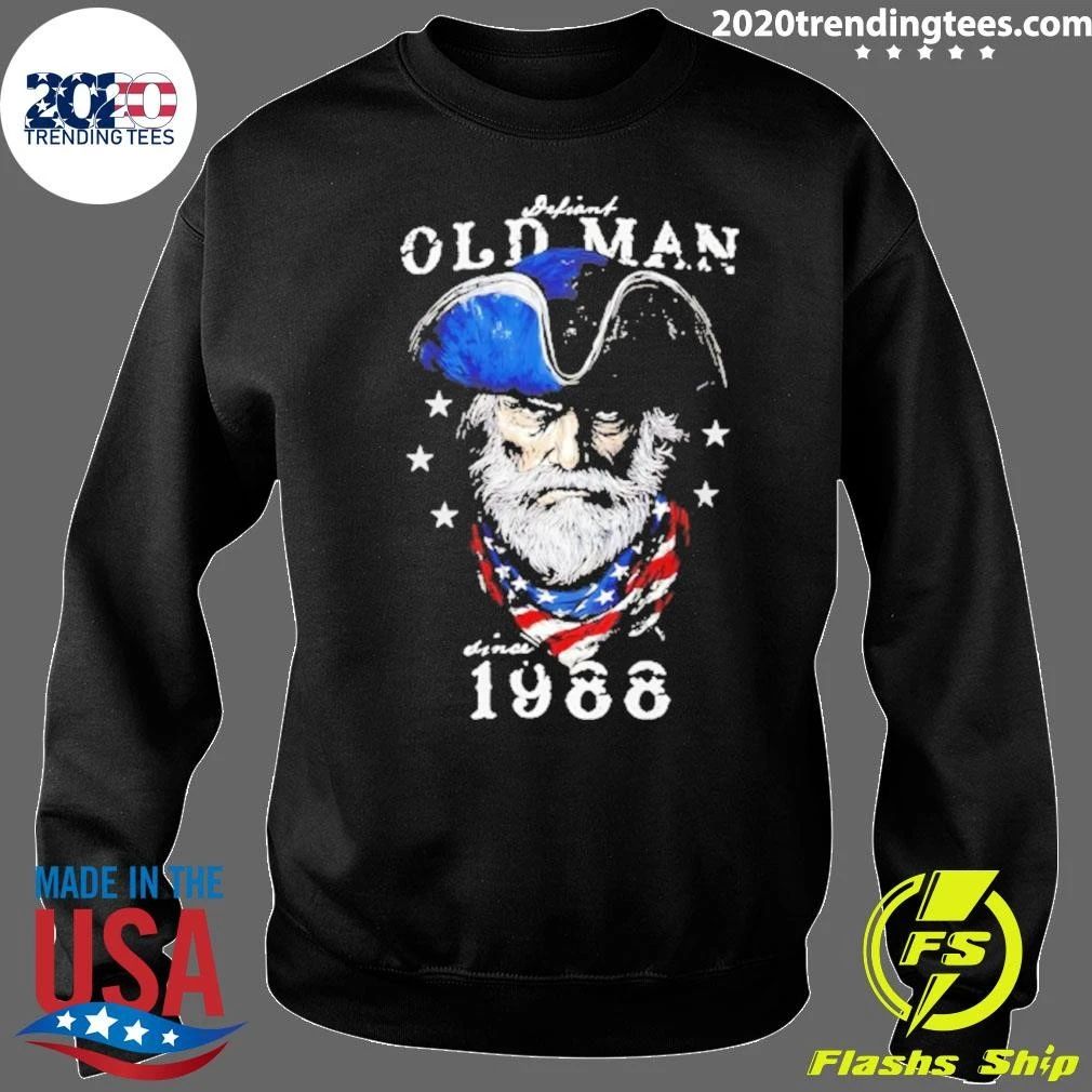 Defiant Old Man Since 1988 Birthday Patriotic Shirt