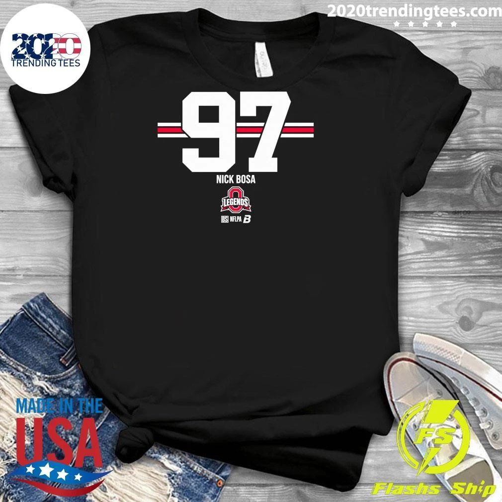 Ohio State Football Nick Bosa 97 Stripe Shirt