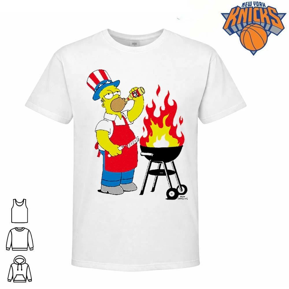 Homer Simpson Patriotic Uncle Sam BBQ Grilling Fourth Of July Shirt