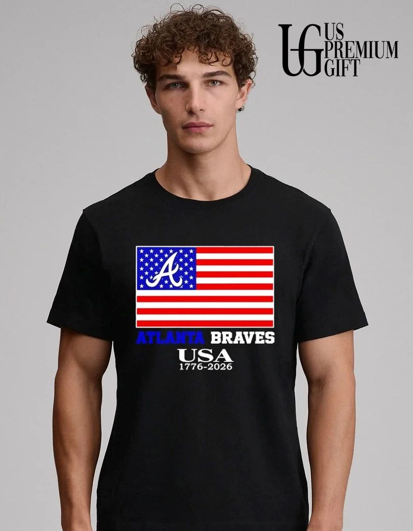 Atlanta Braves USA 1776-2026 American flag logo shirt