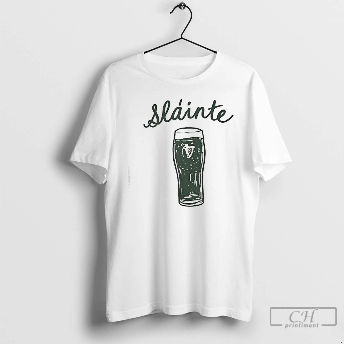 Classic St Patricks Day Slainte Beer Glass