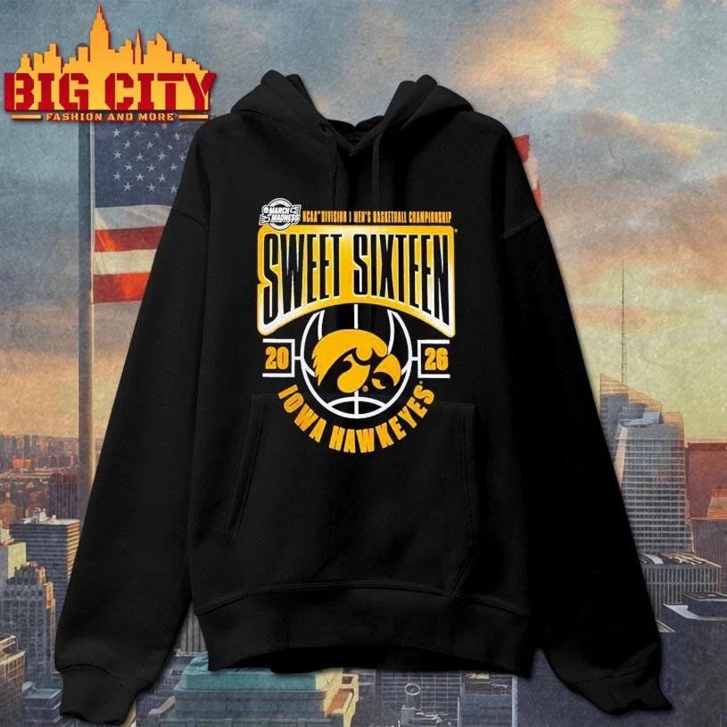 Iowa Hawkeyes 2026 NCAA Men’s Basketball Tournament March Madness Sweet 16 Shirt