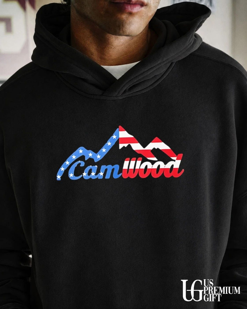 CamWood American flag Mountain Baseball Training USA shirt