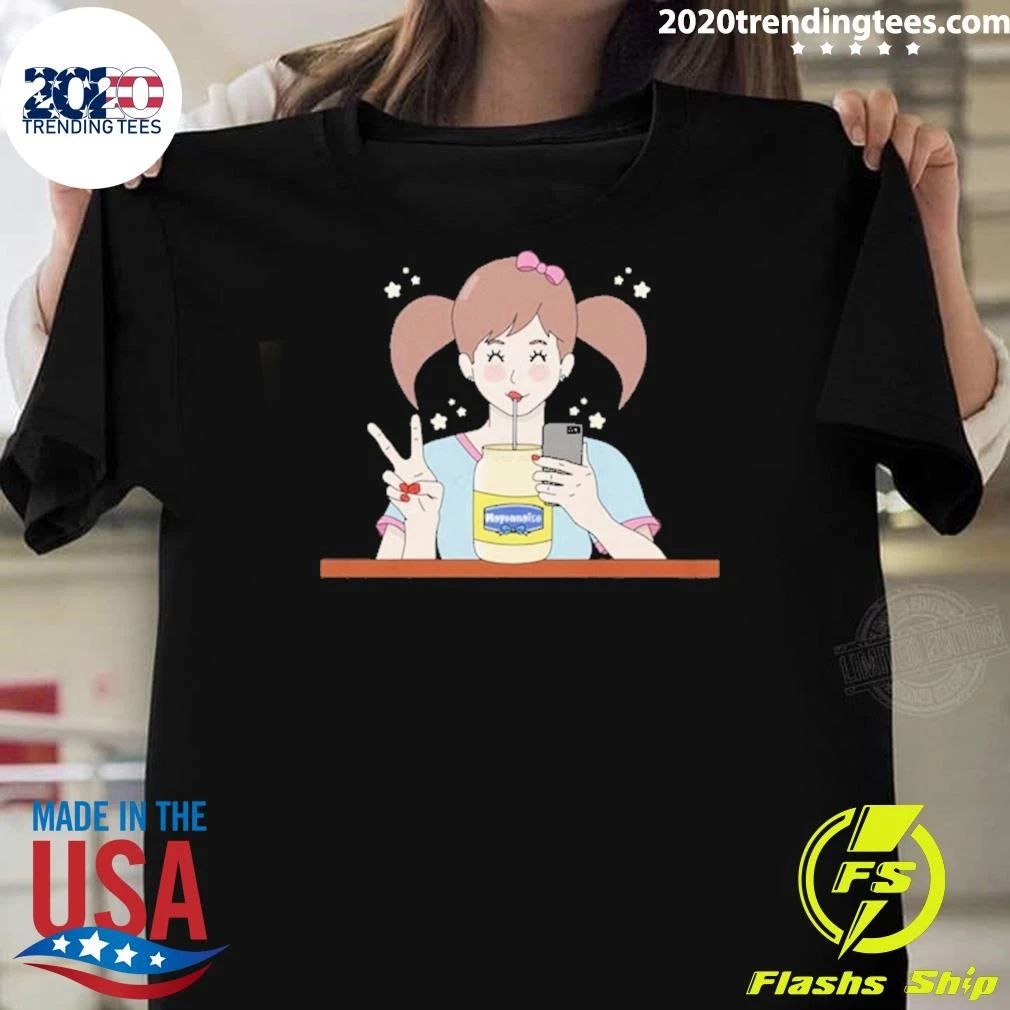 Girl Drinking Mayo Tee Shirt