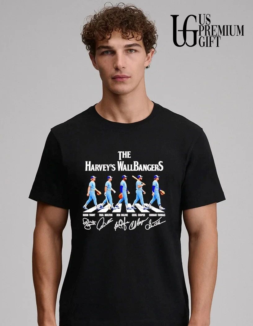 The Harvey’s Wallbangers Milwaukee Brewers Legends abbey road signature shirt