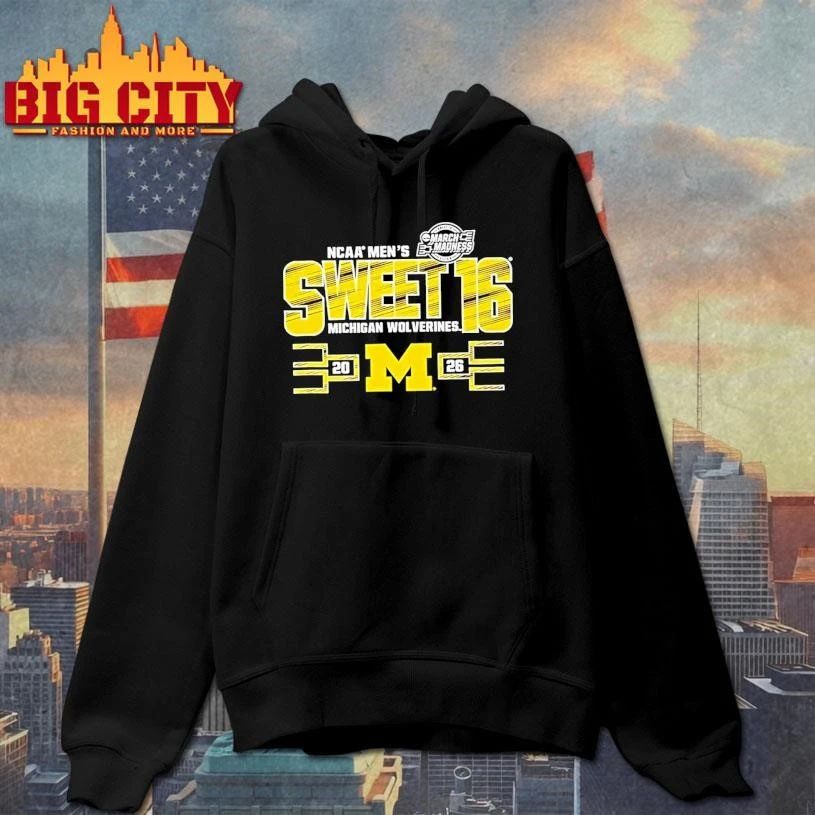 Michigan Wolverines Sweet 16 2026 Mens March Madness College Shirt