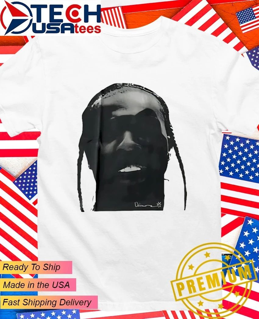 Travis wearing Pop Smoke swag head shirt