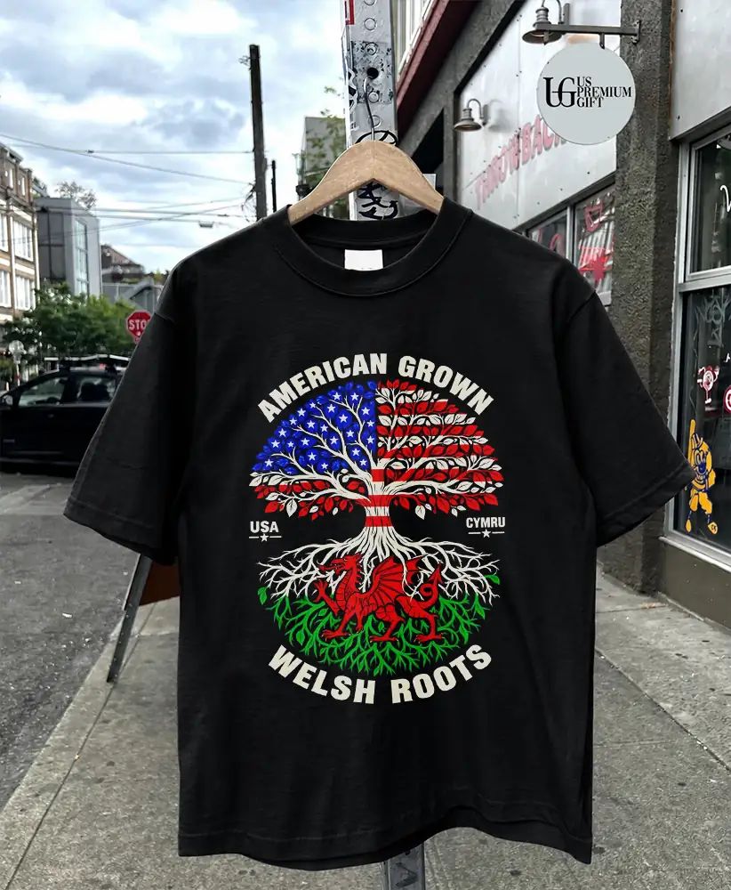 American grown with Welsh roots USA and Cymru shirt