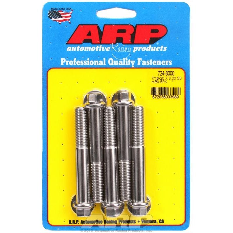 ARP 7/16″-20 x 3.000 hex SS bolts (724-3000)