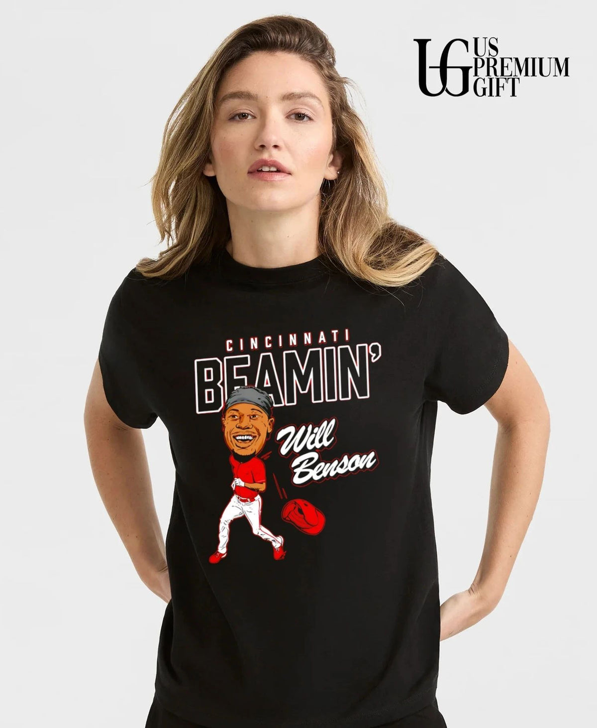 Beamin’ Will Benson Cincinnati Reds baseball 2026 caricature shirt
