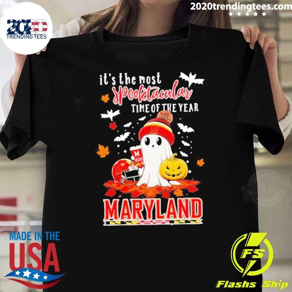 Ghost Halloween 2026 Maryland Terrapins It’s The Most Spooktacular Time Of The Year Shirt