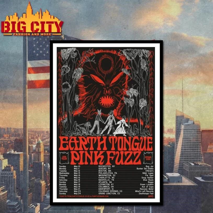 Earth Tongue USA Tour 2026 Poster Shirt
