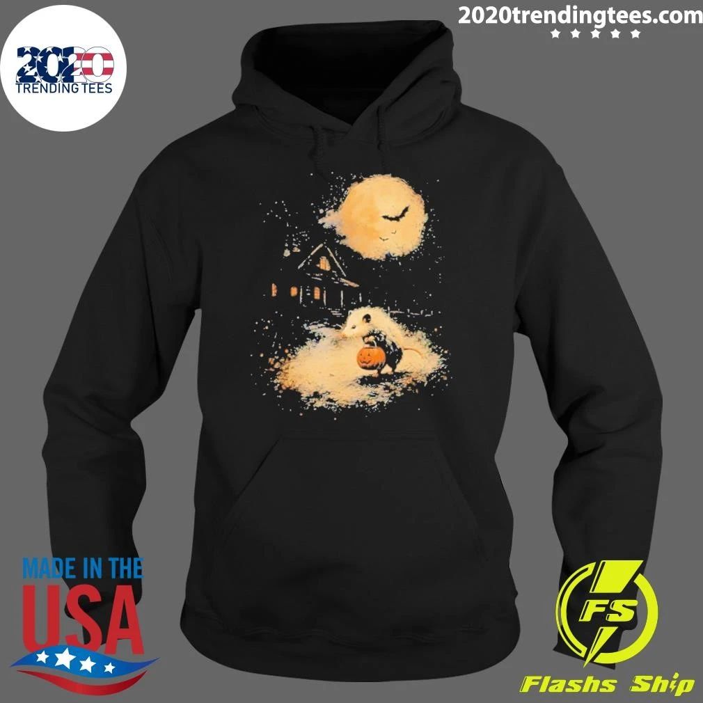 Opossum 2026 Halloween Pumpkin Spooky Moon Shirt