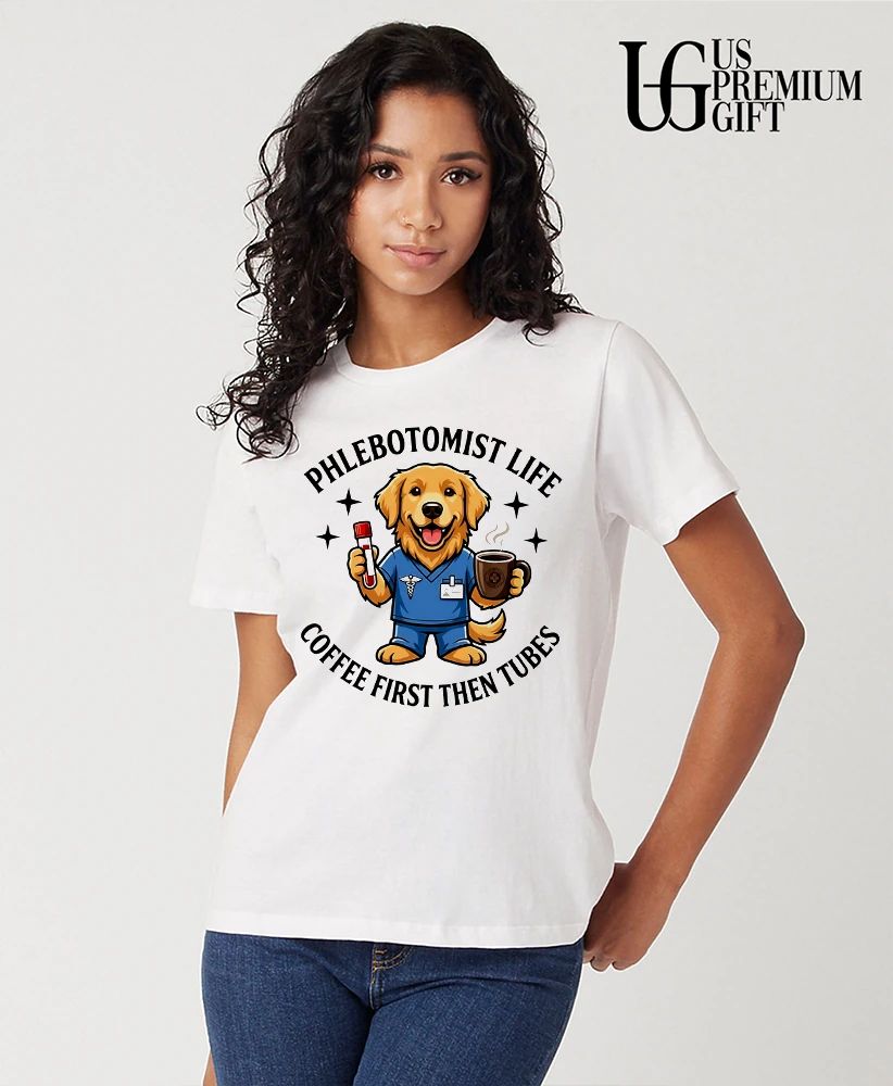 Phlebotomist life coffee first then tubes shirt