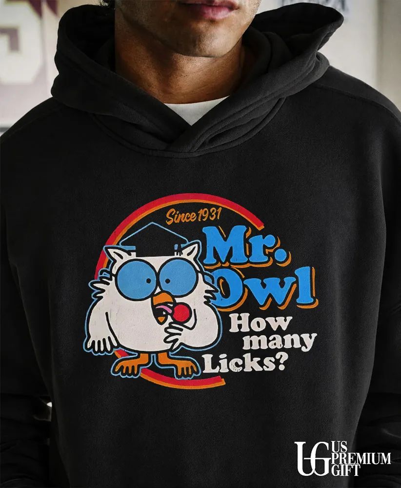 Mr Owl How Many Licks Retro cartoon shirt