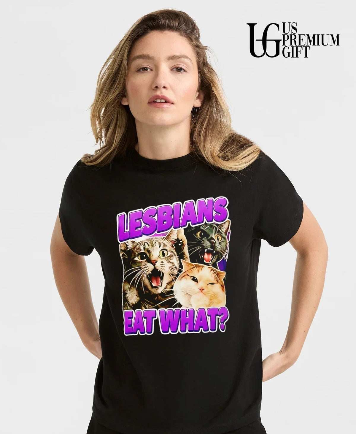 Cat Lesbians Eat What graphic shirt