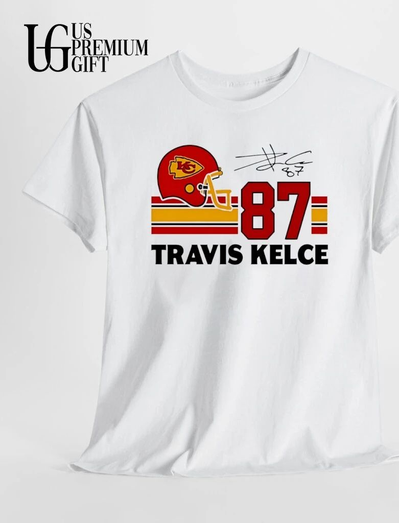 Travis Kelce Kansas City Chiefs football helmet signature shirt