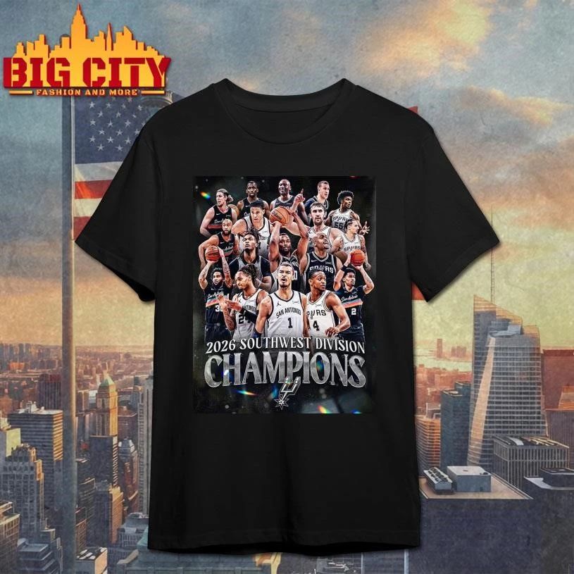 Celebrates San Antonio Spurs NBA Champions 2026 Southwest Division Championship Poster Shirt