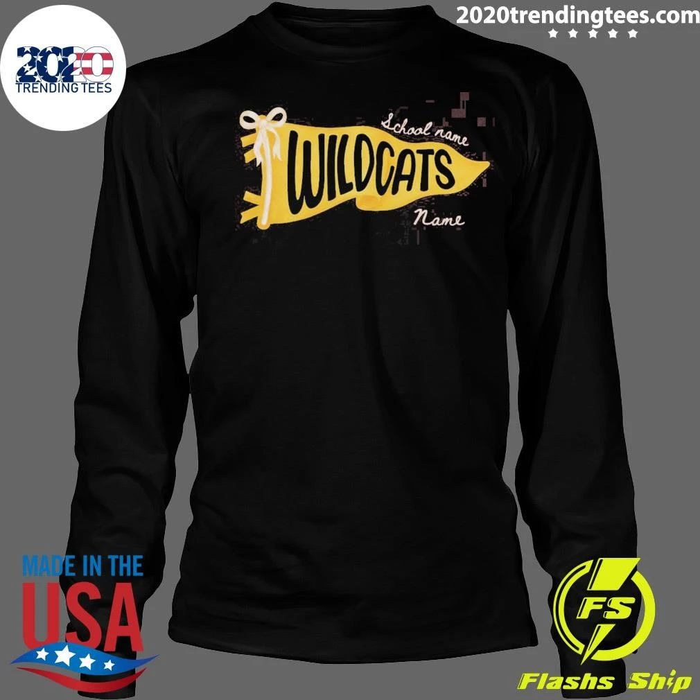 Wildcats Personalized School Spirit Back To School Teacher Student Mascot Team Shirt