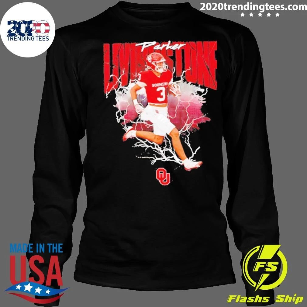 Parker Livingstone Oklahoma Sooners Football Lightning Graphic Shirt