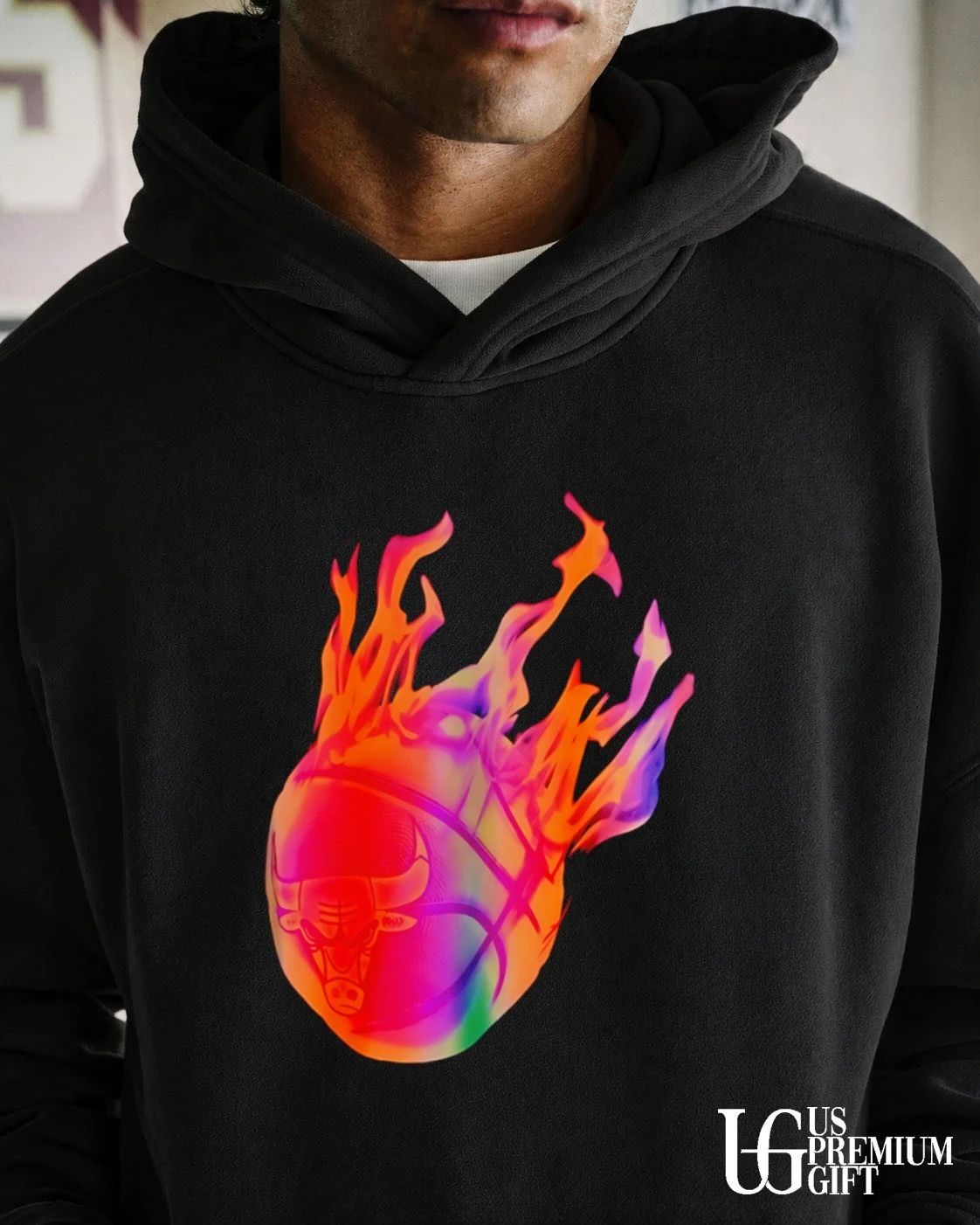 Chicago Bulls NBA Basketball flames shirt
