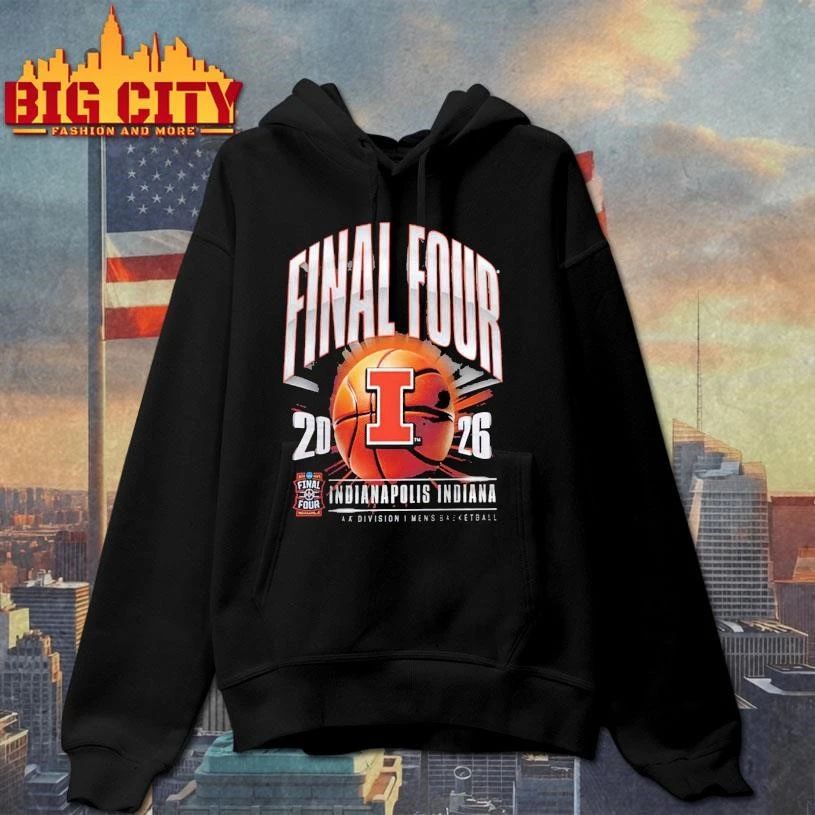 Illinois Fighting Illini Men’s Basketball 2026 NCAA D1 Tournament Final Four Indiana College Shirt’