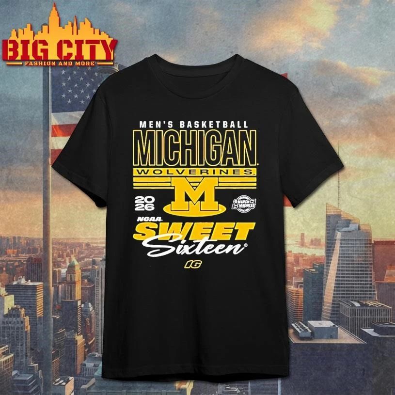 Michigan Wolverines 2026 Ncaa Mens Basketball March Madness Sweet 16 College Shirt