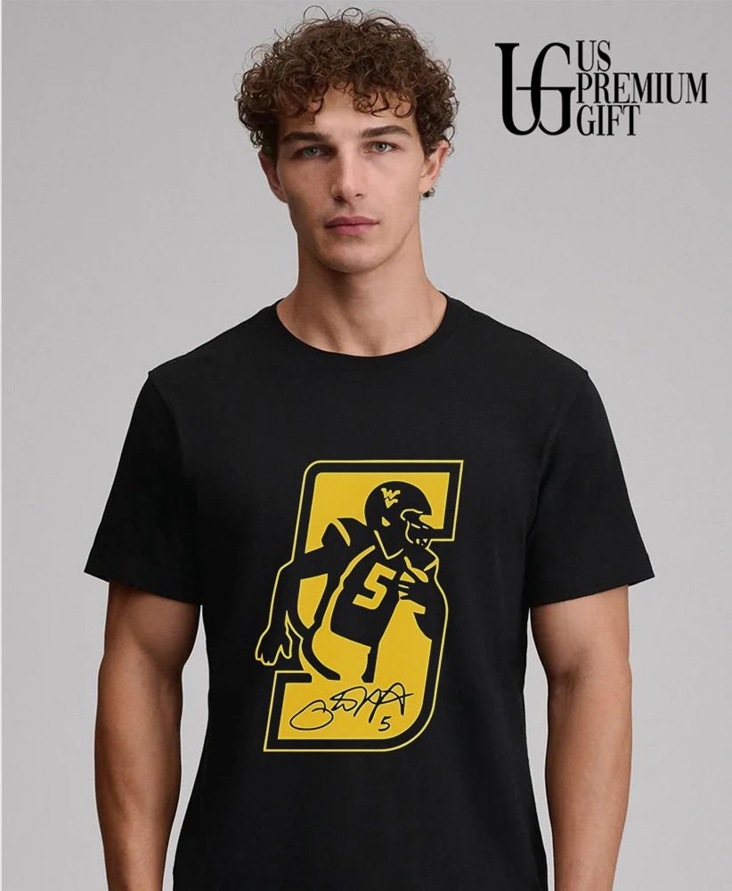 Pat White No 5 West Virginia Mountaineers signature shirt