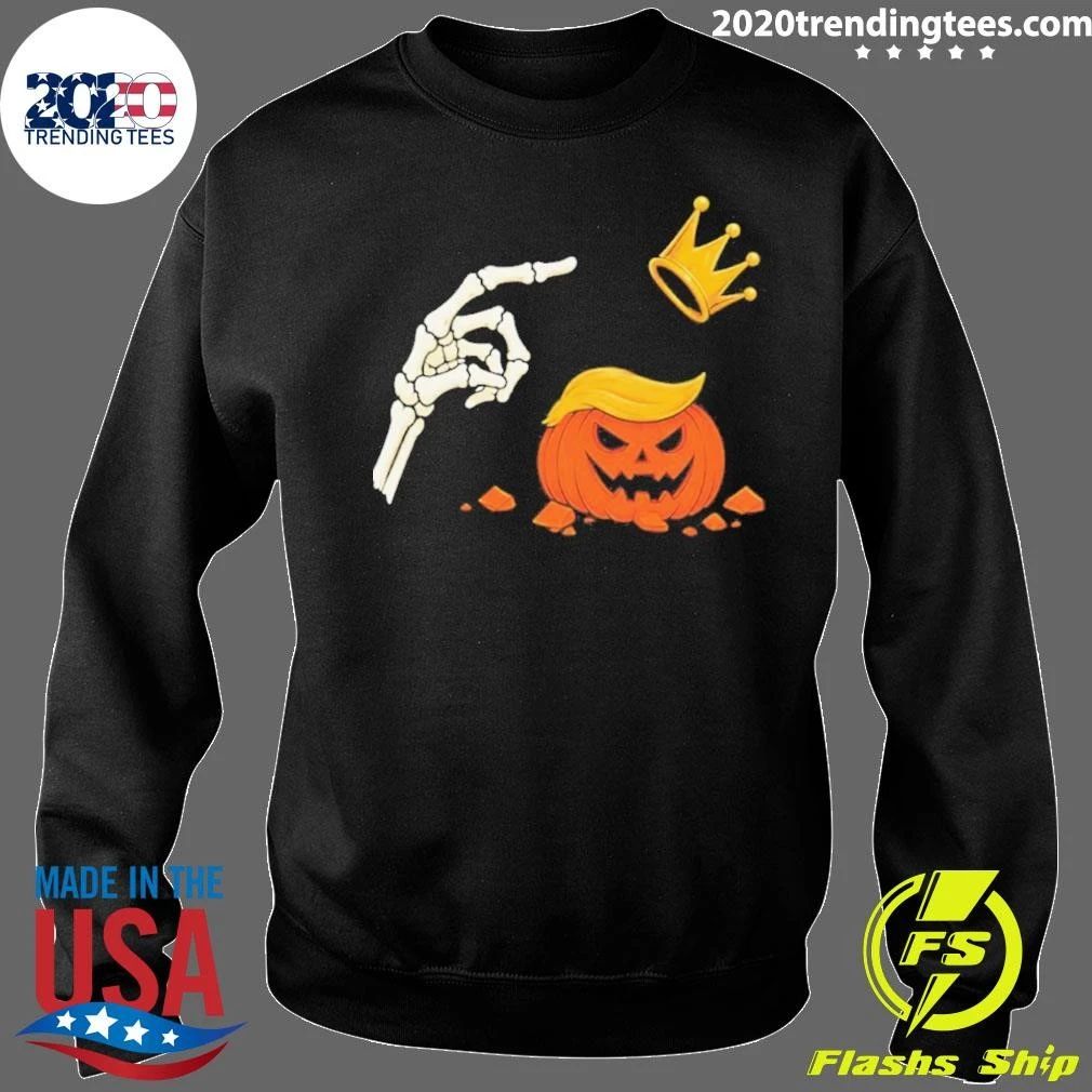 No Kings Skeleton Trump Pumpkin Halloween Shirt