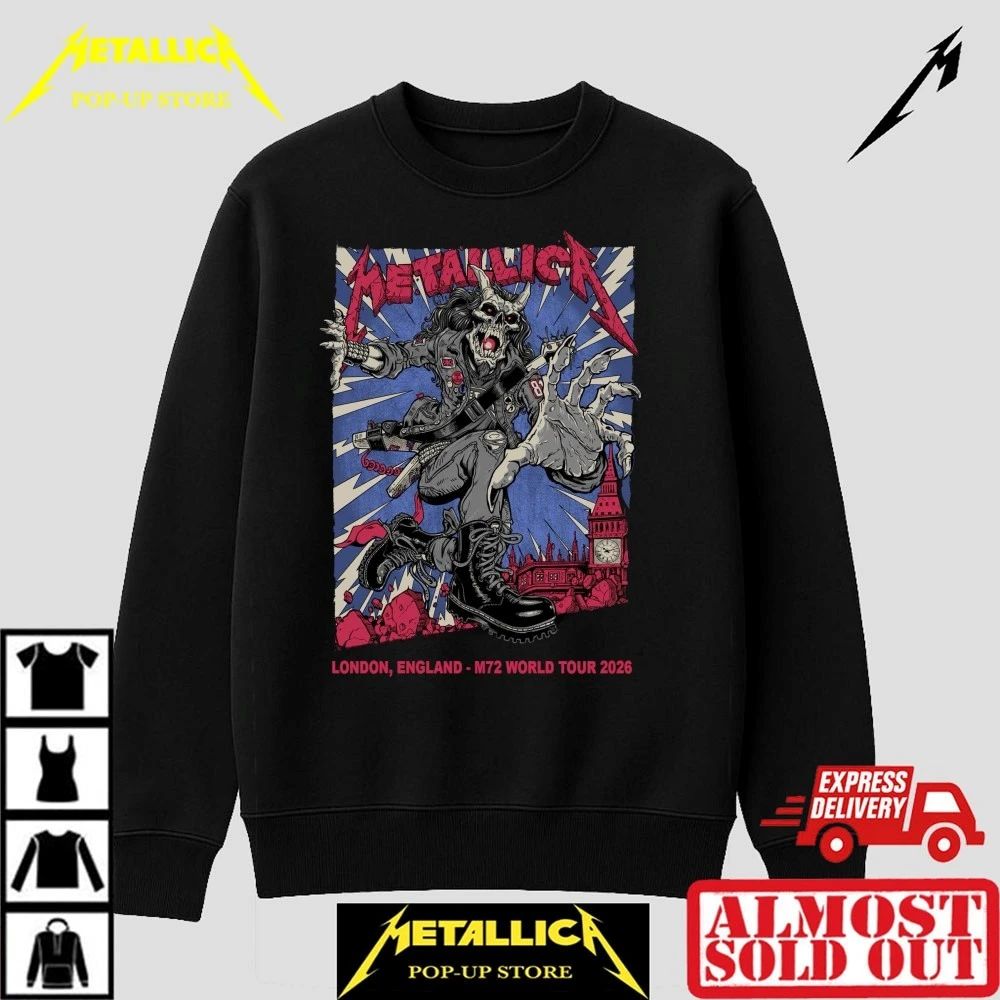 Rare Metallica London Stadium 2026 Graphic T-Shirt – Puis Calzada Illustration