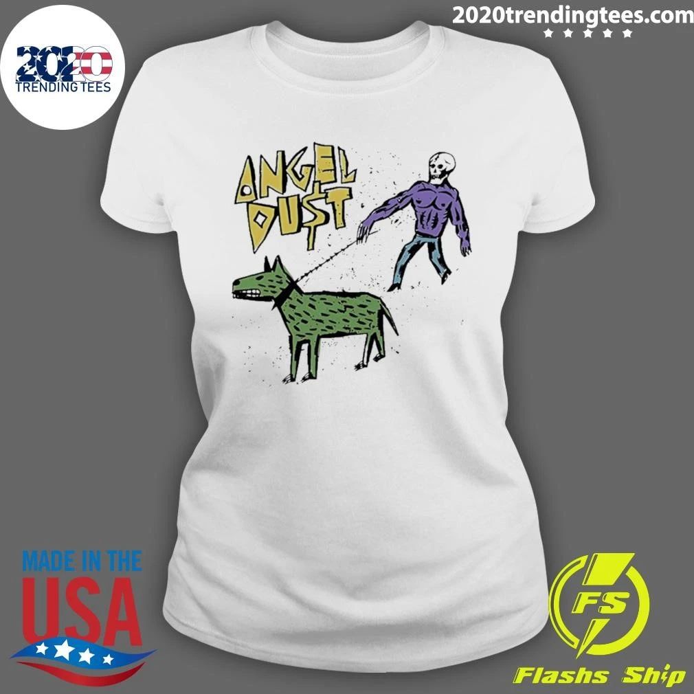 Angel Dust Dogwalker Skeleton Walking A Dog Shirt