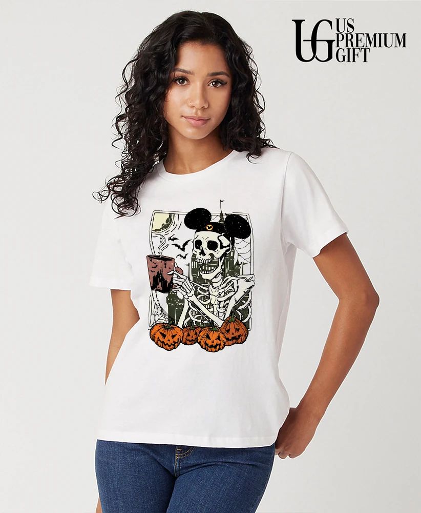Spooky Skeleton Coffee and Pumpkins Halloween 2026 shirt