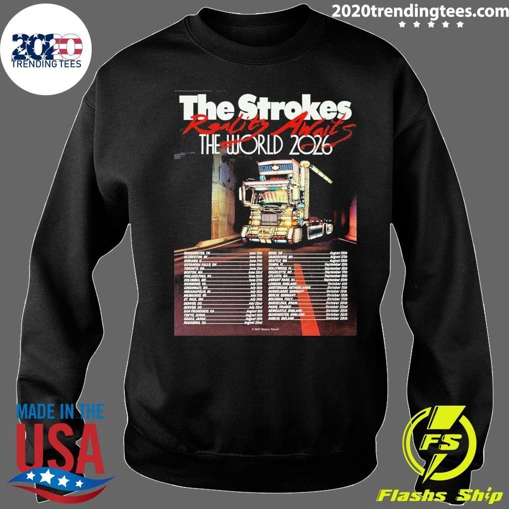 The Strokes Reality Awaits 2026 Indie Music Wall Tour Shirt