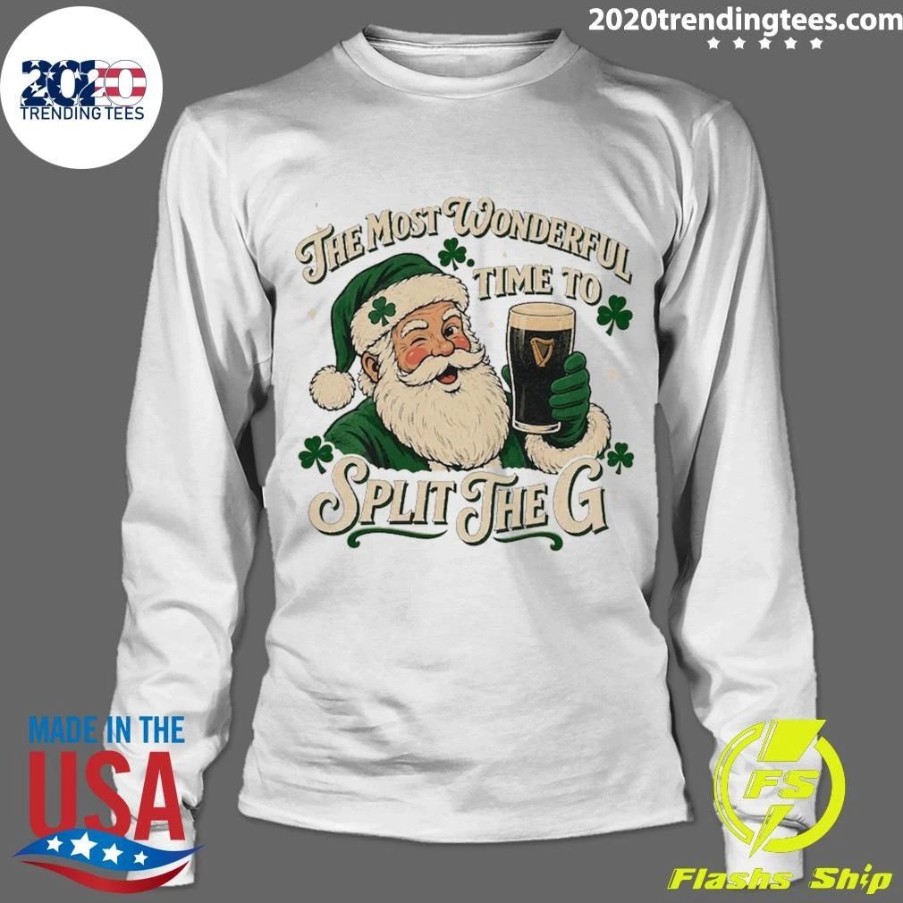 Santa Splitting The Most Wonderful Time To Split The G Irish Christmas Shirt